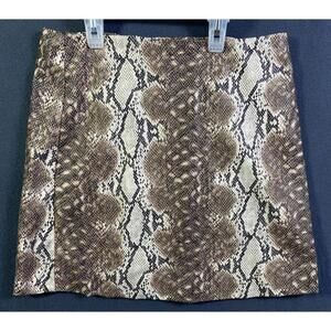 New Forever21 Brown White Snake Print Skirt 28x15 Size Medium M NWT Chic Fashion